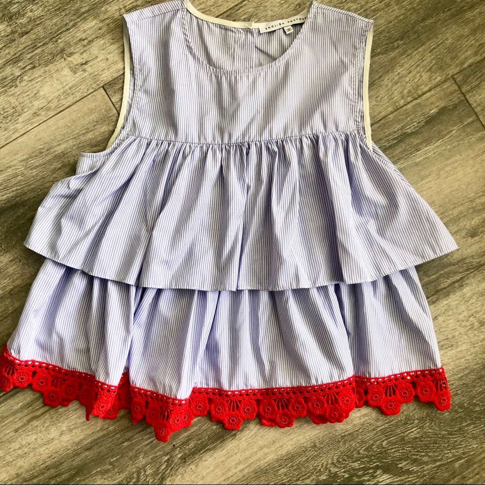 English Factory Baby doll top sz S